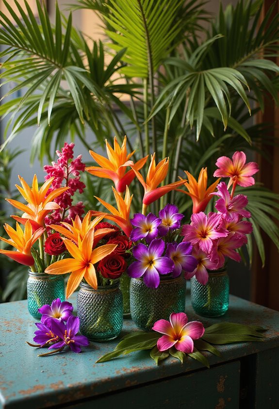 tropical flowers create excitement