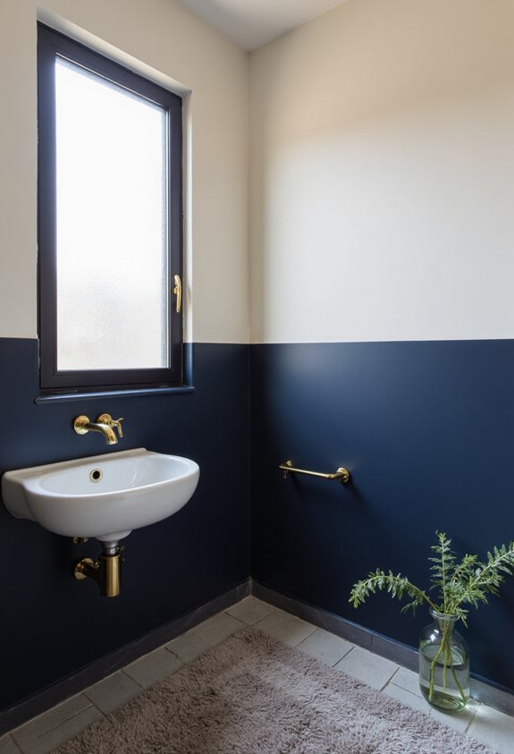 two tone bathroom colour schemes