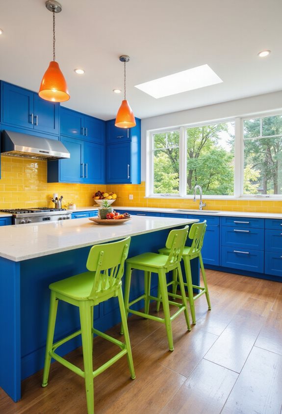 vibrant colors energize kitchens