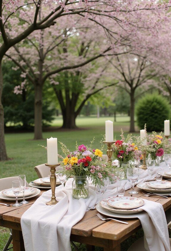 vibrant garden party decor