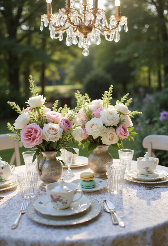vintage floral tea arrangements