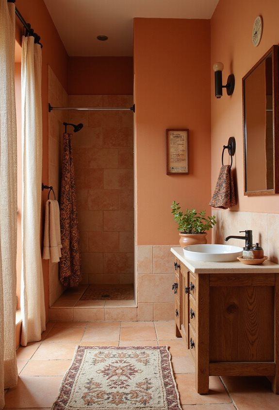warm earthy terracotta accents