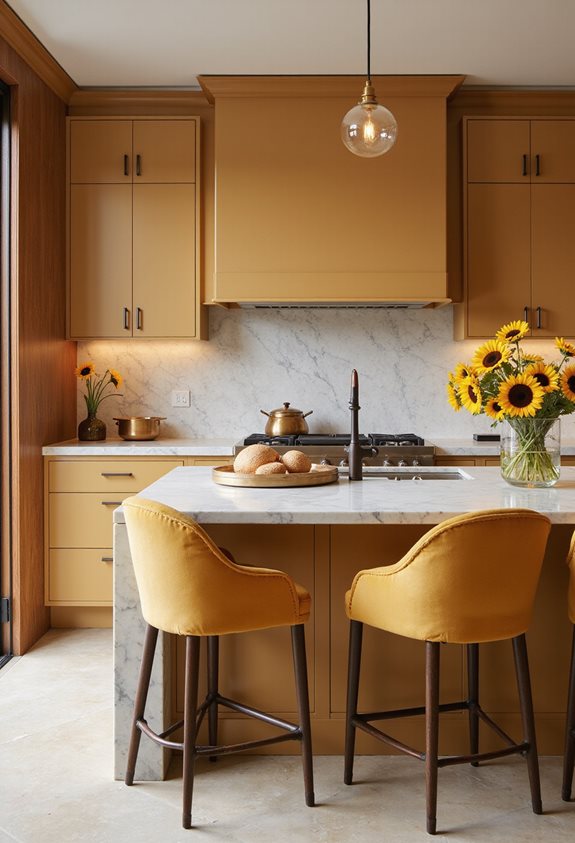 warm gold kitchen accents