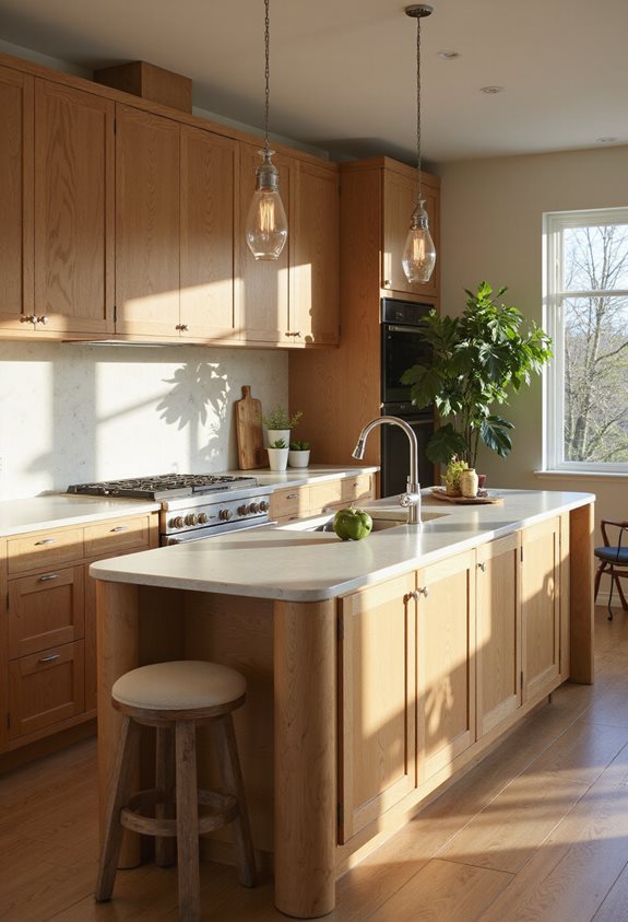 warm lighting enhances oak