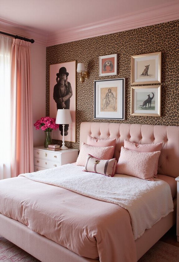 warm pinks complement cheetah