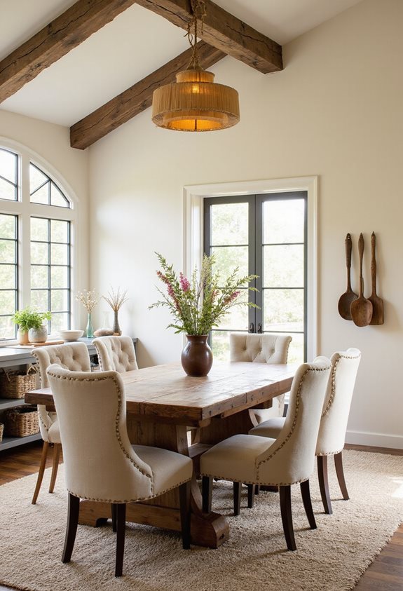 warm rustic dining charm