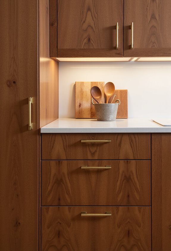 warm walnut modern hardware