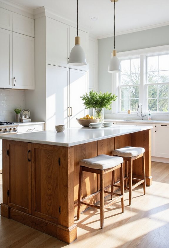 warm wood enhances kitchens