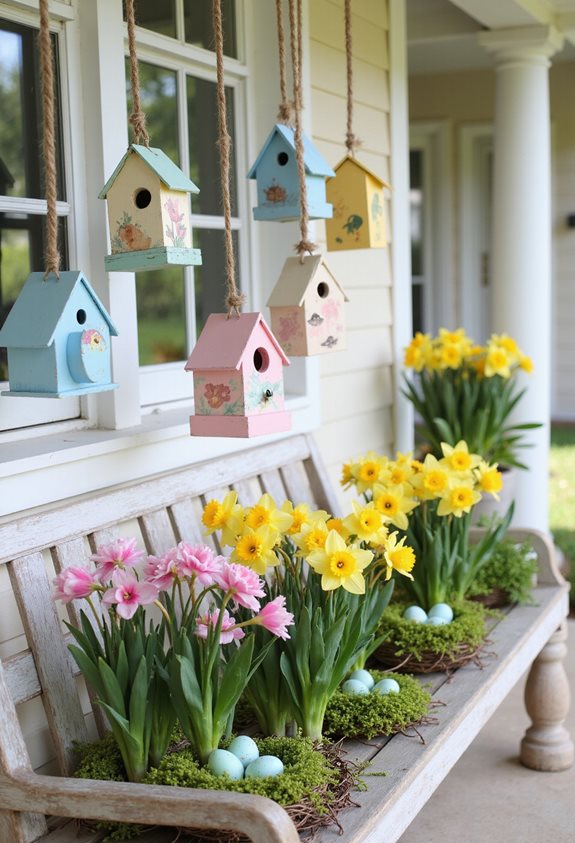 whimsical springtime porch accents