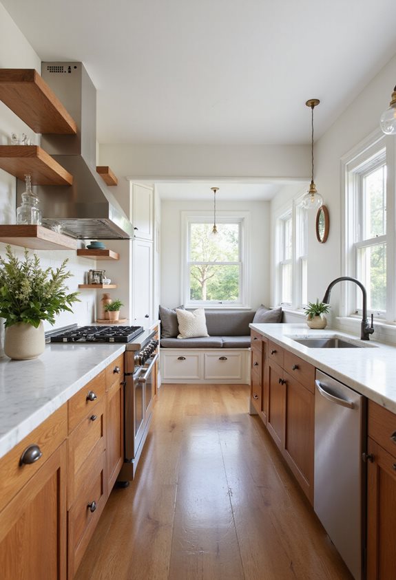 white ceilings enhance oak