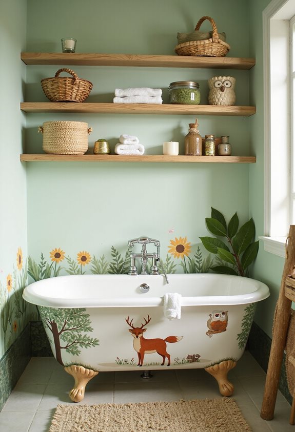 woodland creatures bathroom decor