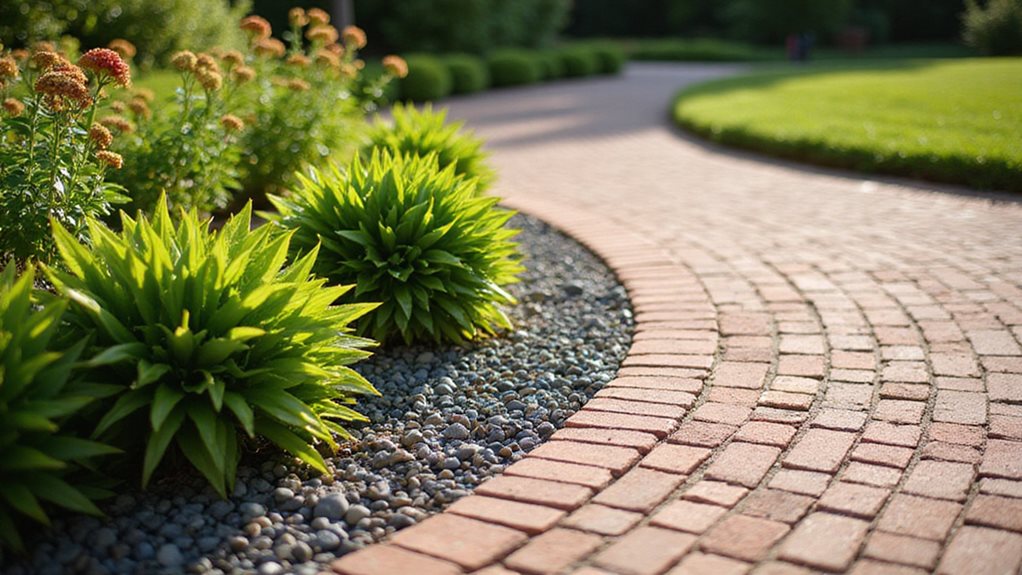 alternating brick pebble texture