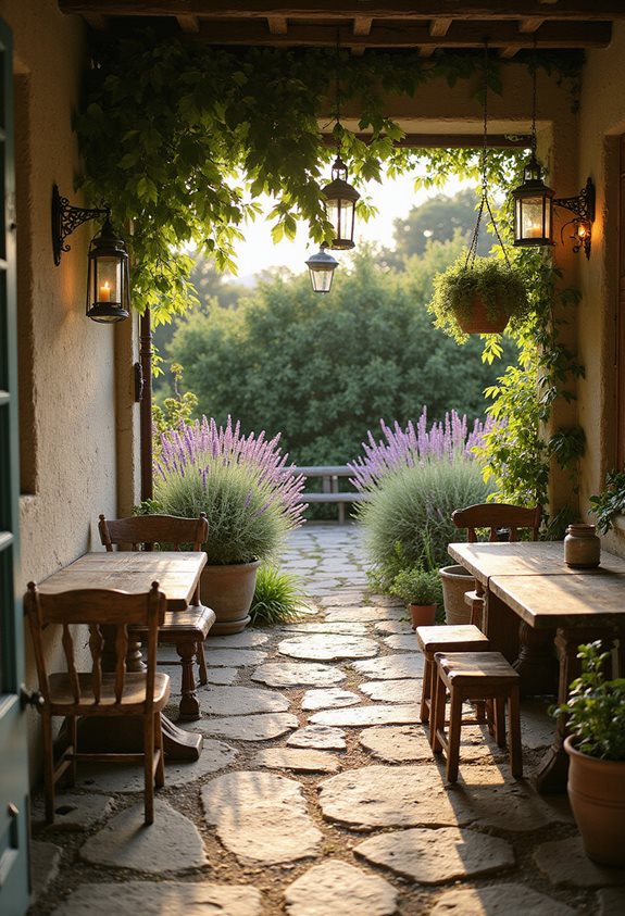 antique lanterns create ambiance