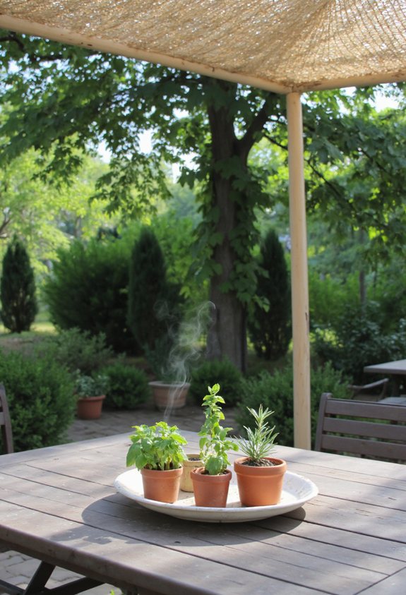 aromatic herb garden setup