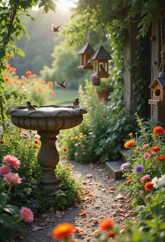 attract joyful garden birds