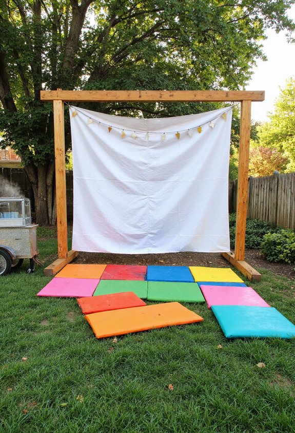 backyard sheet screen movie theater