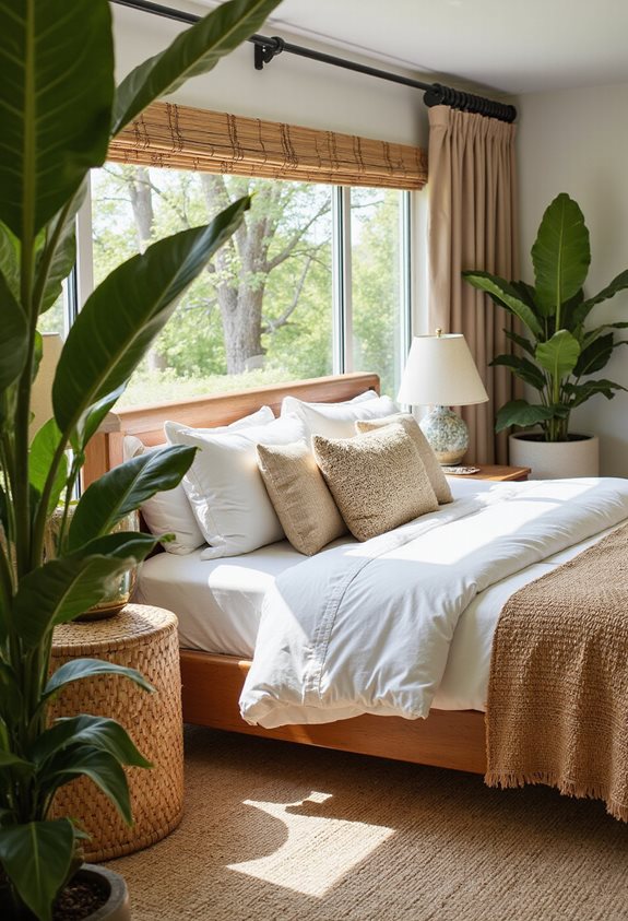 bamboo and rattan layering