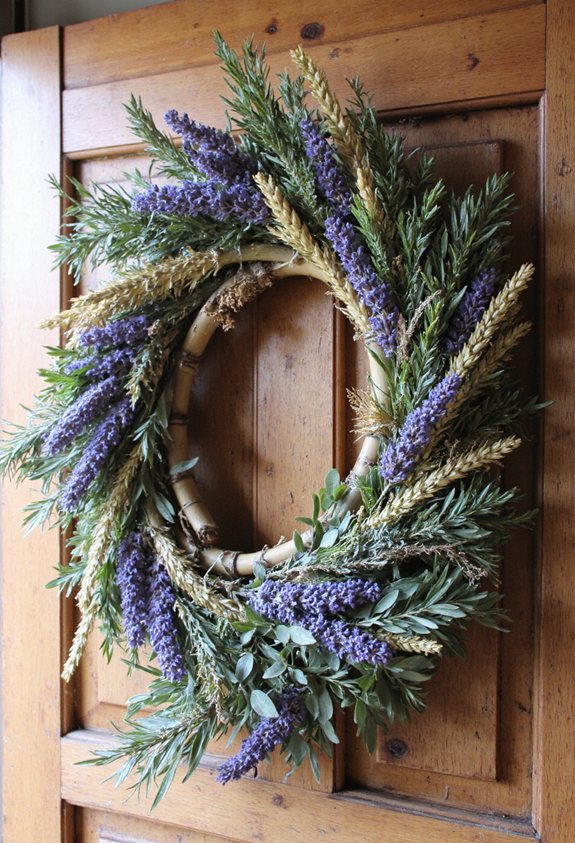 bamboo wreath with dried flowers