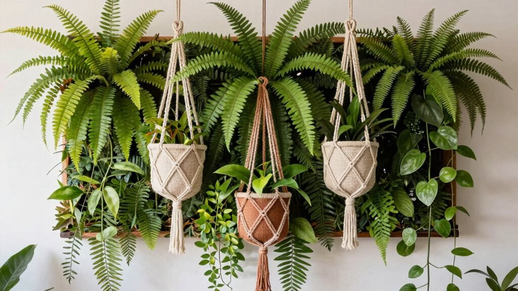 boho macram pot garden