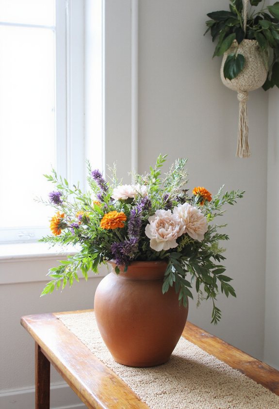 boho wildflower office decor