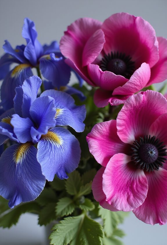 bold color block floral arrangement