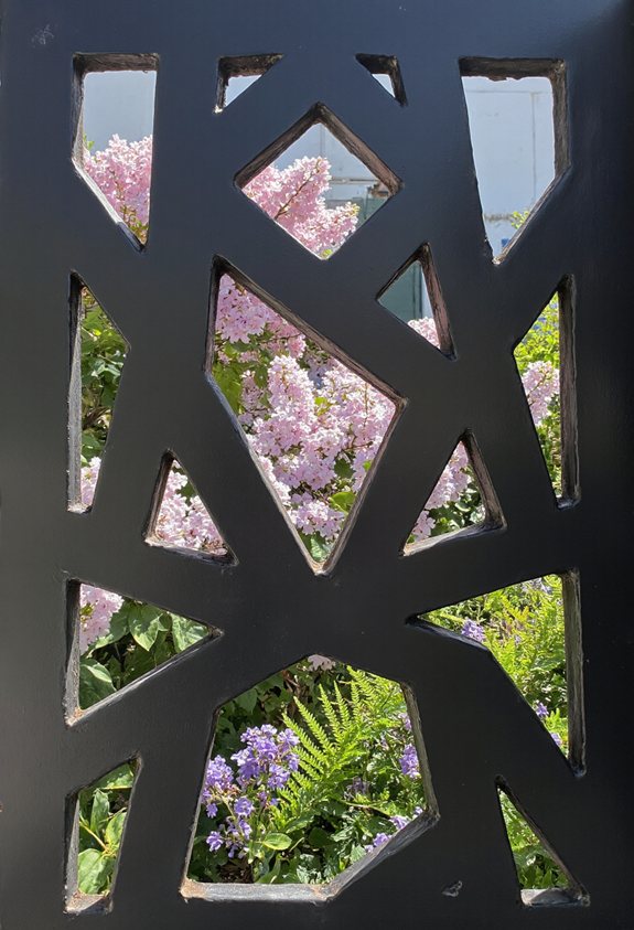 bold geometric metal cutout