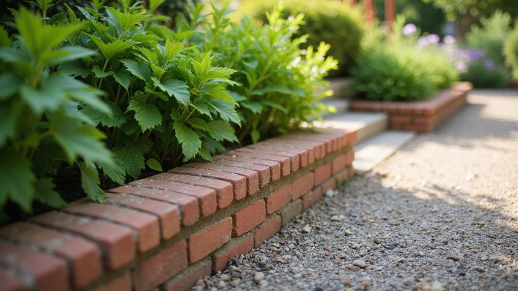 brick bordered raised garden