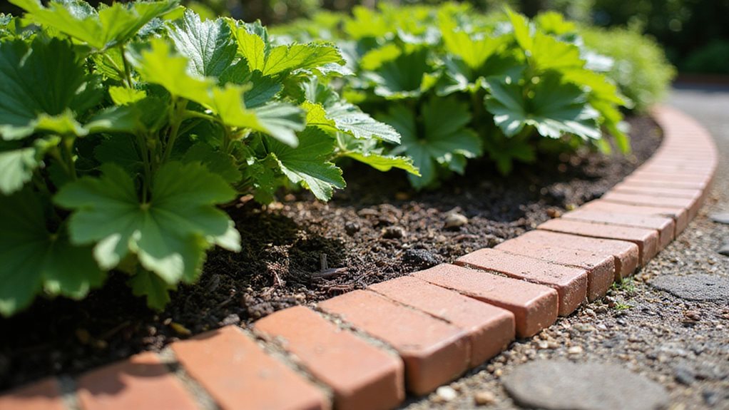 brick edge mulch retention