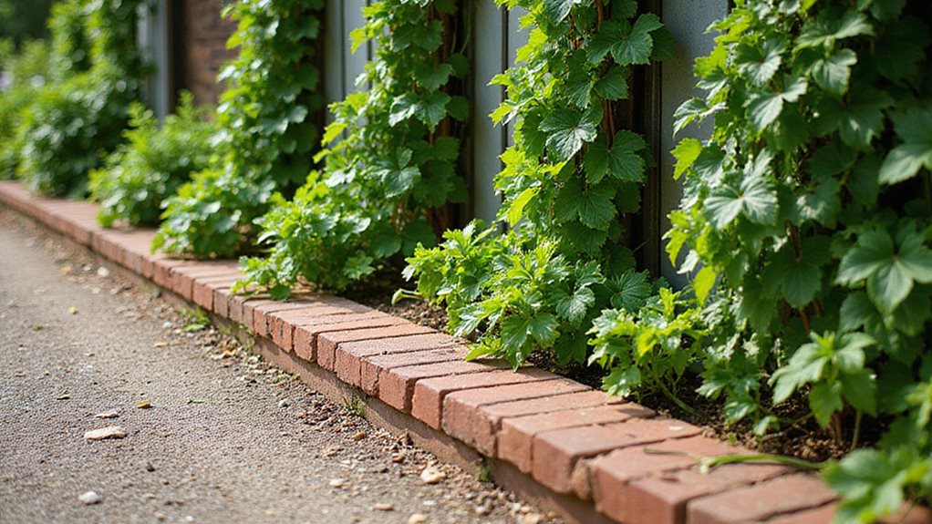 brick lined vertical garden