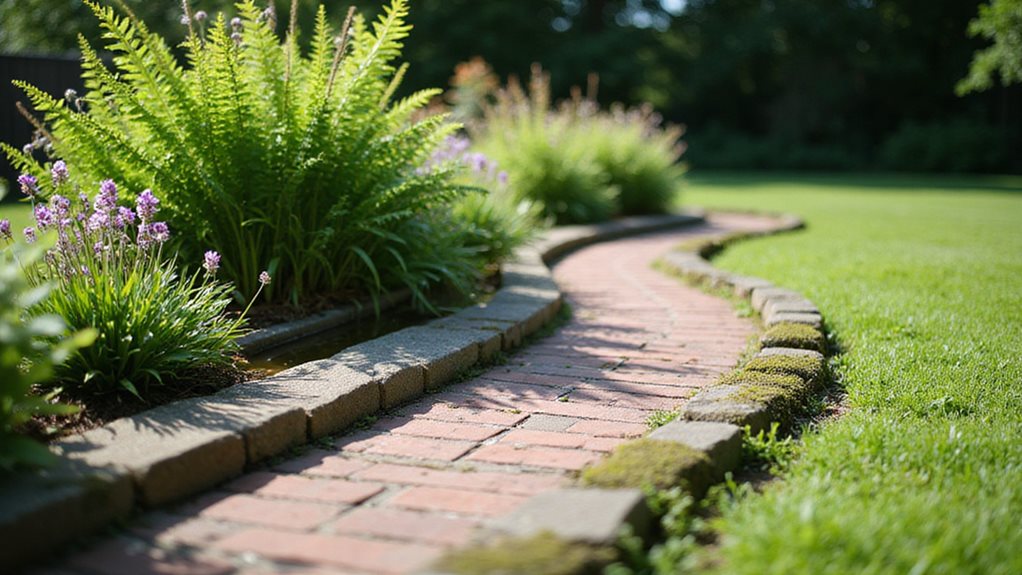 brick lined water feature
