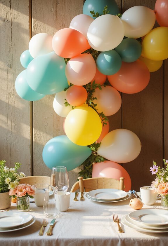 bright balloon garland decor