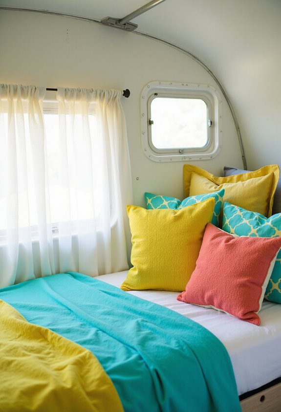 bright cheerful camper bedding