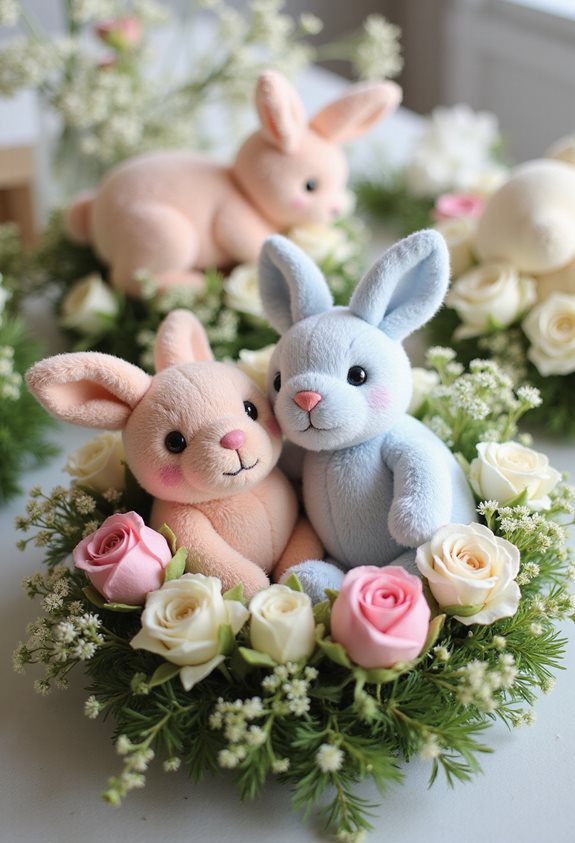 bunny plush toys centerpiece