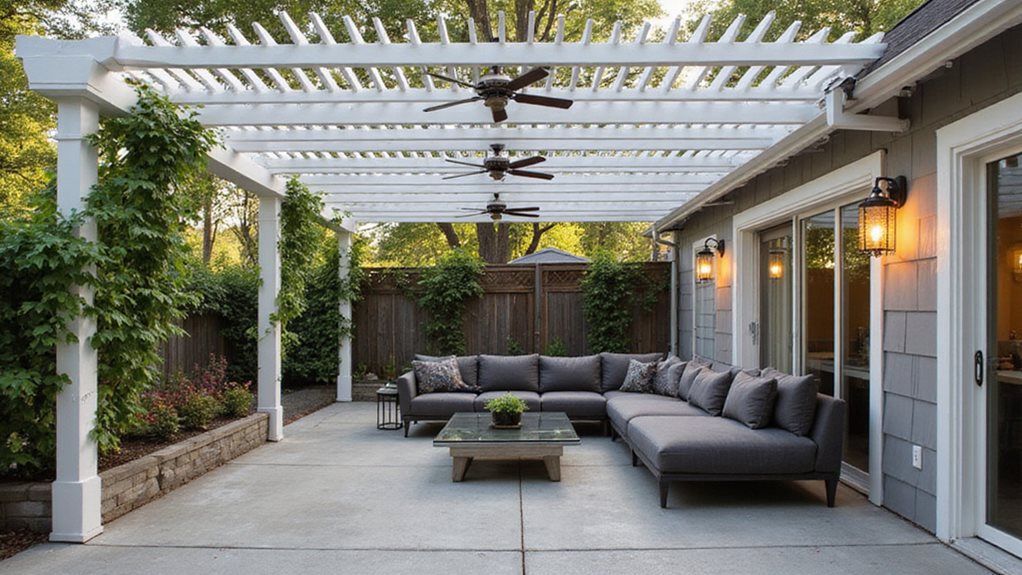 ceiling fans cool pergola