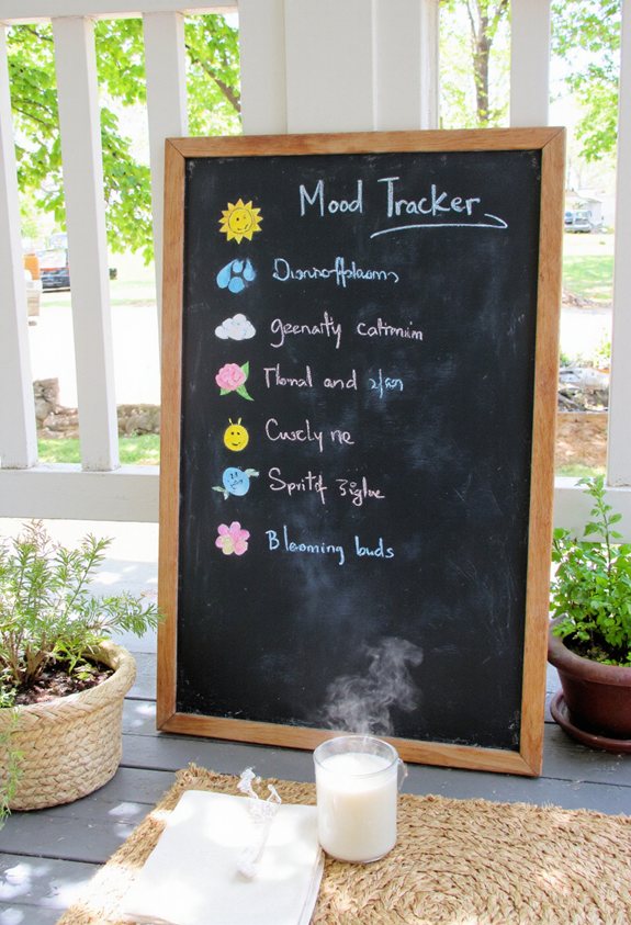 chalkboard emoji mood tracker