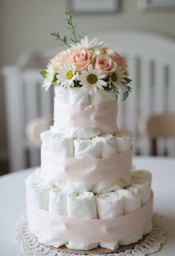 charming floral diaper cakes