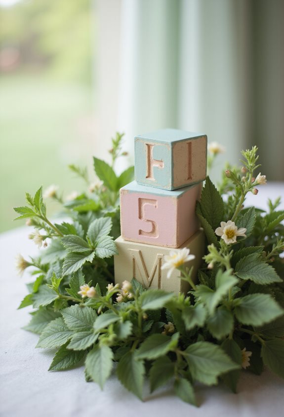 charming personalized alphabet centerpiece