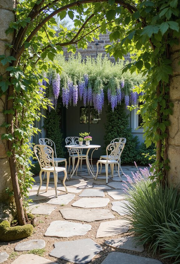 charming weathered stone patios