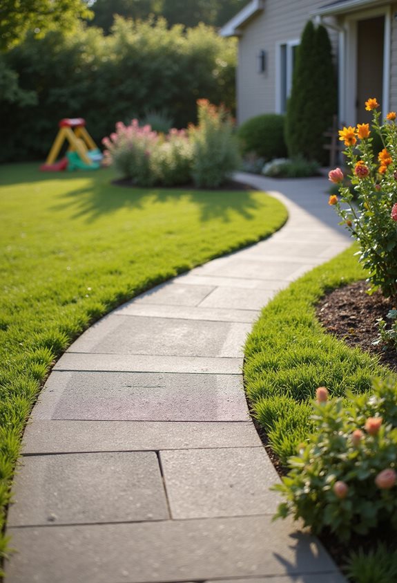 child safe rubber pathway installation