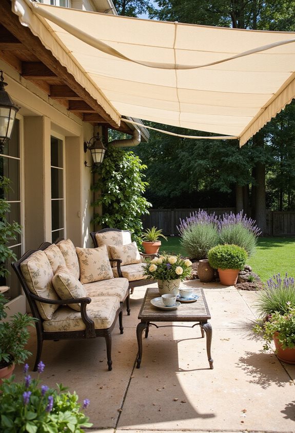 chill canvas awning lounge