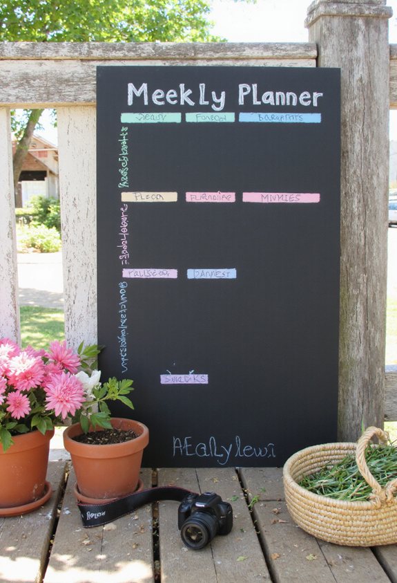 color coded weekly meal planner