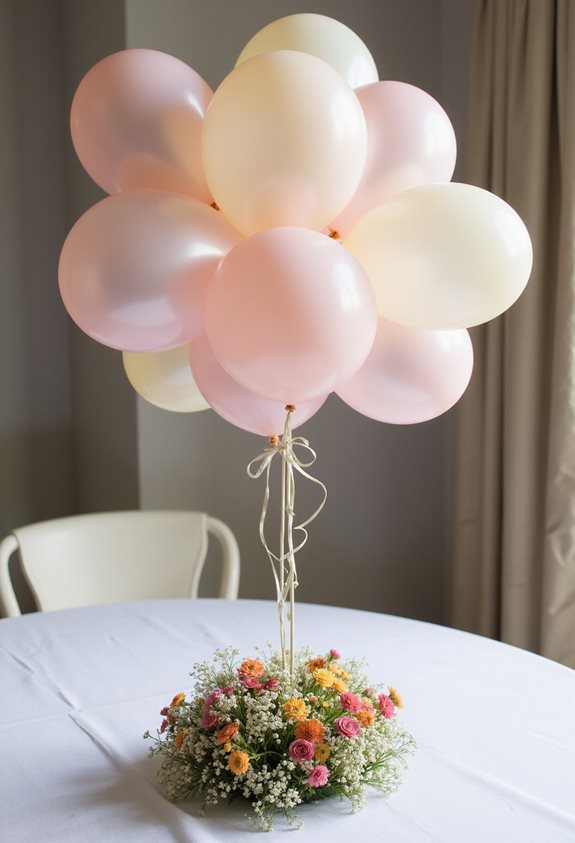 colorful balloons with flowers