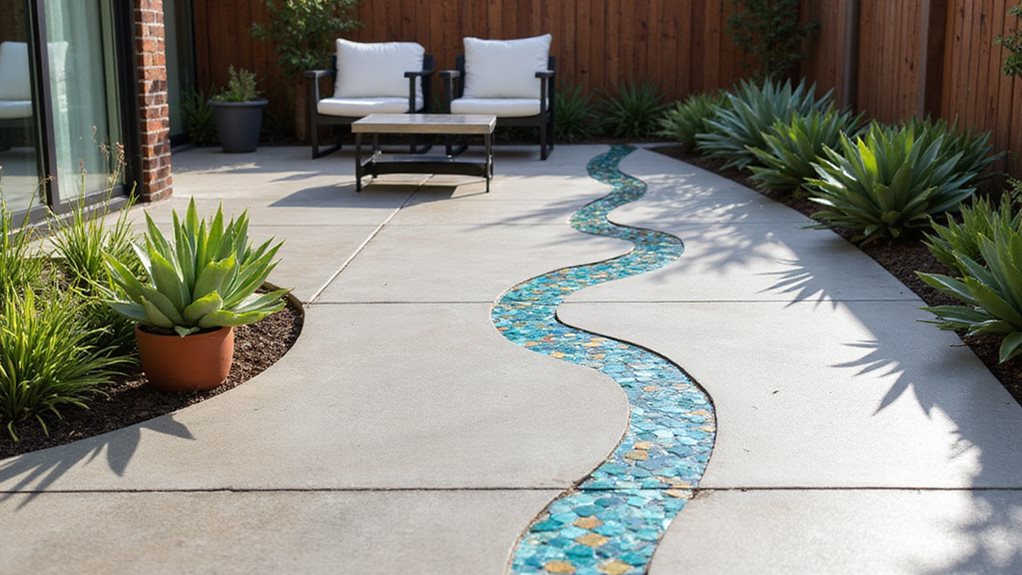 colorful concrete accent strip