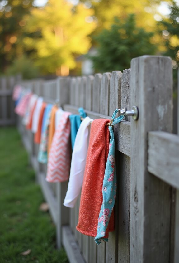 colorful fabric fence banners