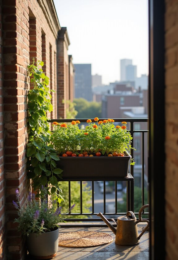 compact balcony raised garden