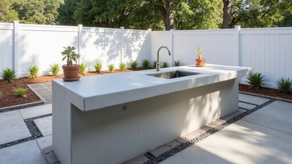 concrete bar with counter
