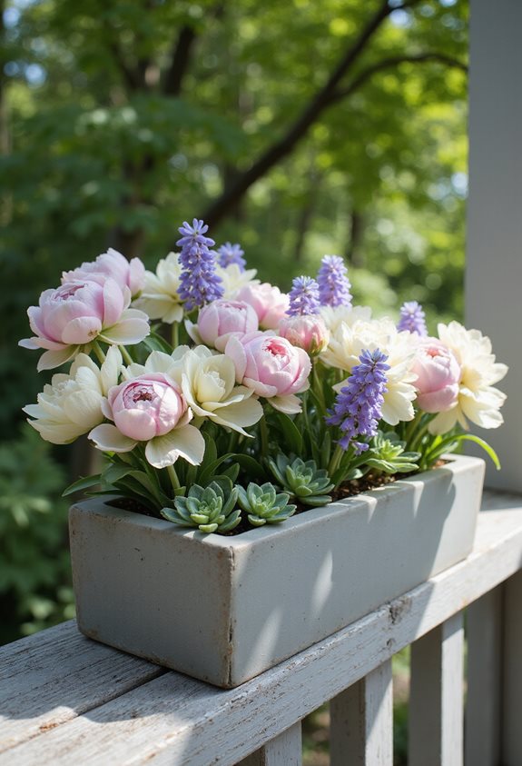 concrete planters with succulents