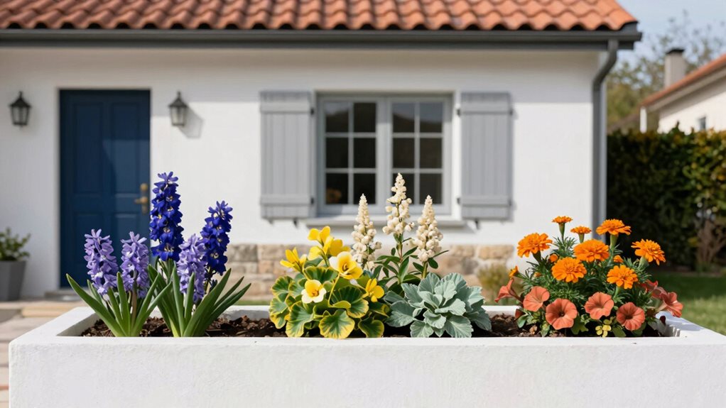 coordinated color exterior planting