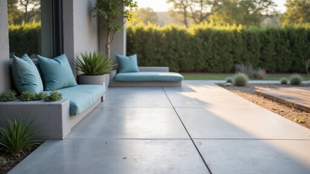 cozy concrete cushion nook