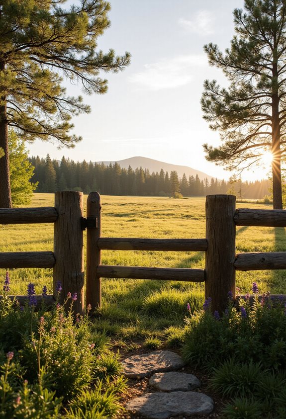 cozy rustic log fence